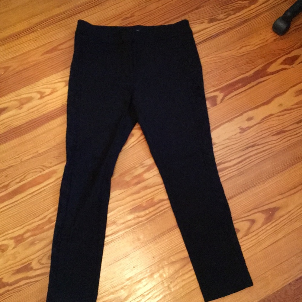 EUC-  black pants with lace insert on side